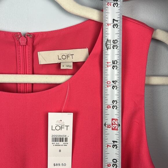 Loft NWT pink sleeveless scalloped dress with cutouts size 8 - Picture 7 of 9